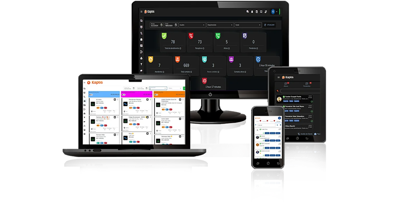 Visualização da plataforma em múltiplos dispositivos